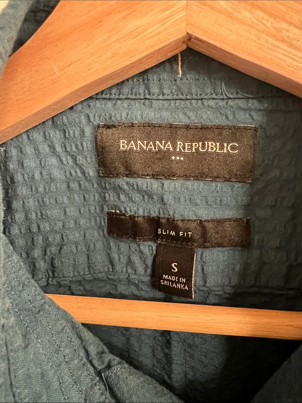 Banana Republic Short-Sleeve Textured Button-Up Shirt — Teal